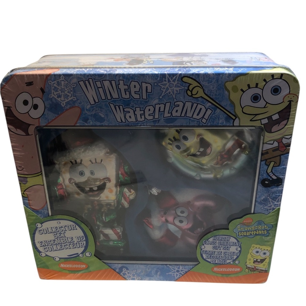SpongeBob Holiday Ornament Gift Set Winter Wonderland Nickelodeon 2004